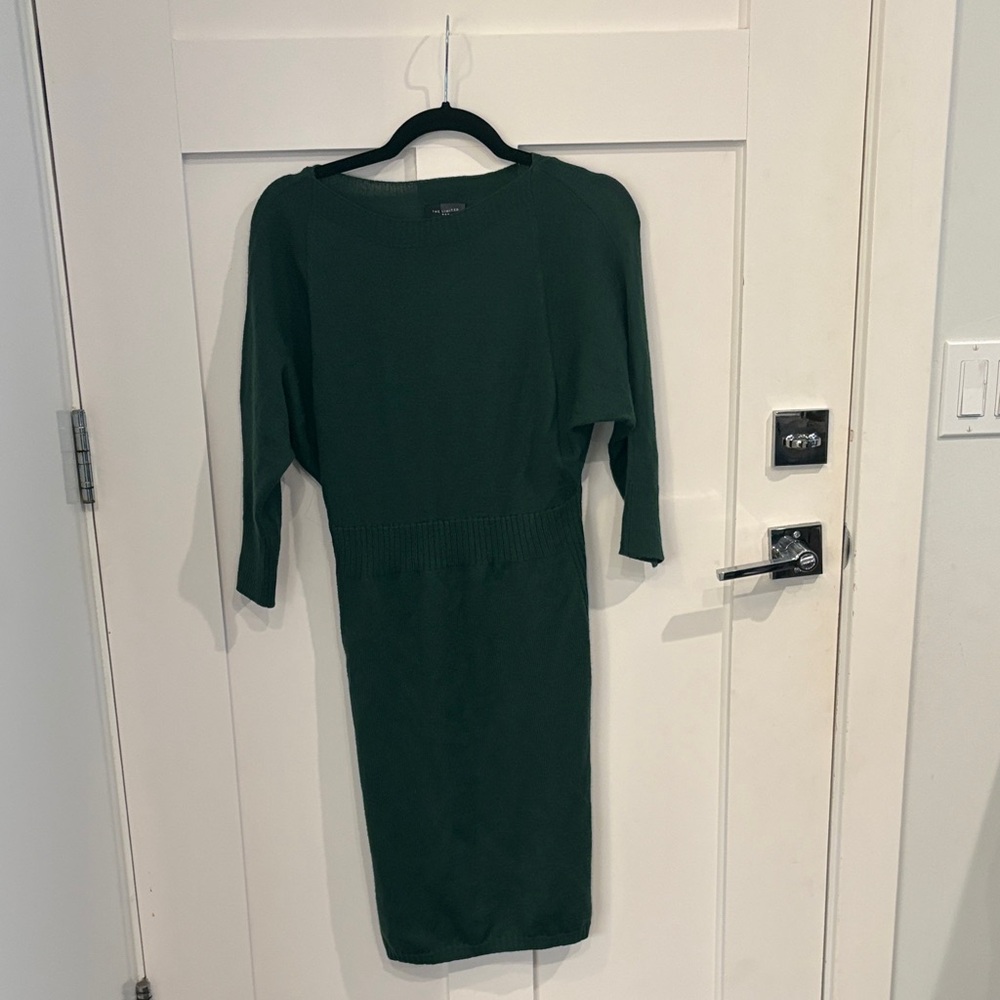 The Limited Elegant Dark Green Knit Long Sleeve Dress